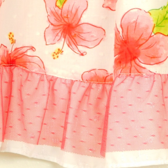 Penelope Mack Girls Coral Floral Ruffle Clip Dot Sundress Dress Size 5 NWT - Picture 6 of 7